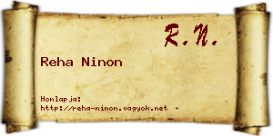 Reha Ninon névjegykártya
